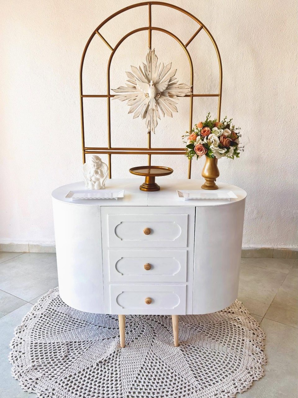 Batizado Dourado E Branco - Afestapegueemonte