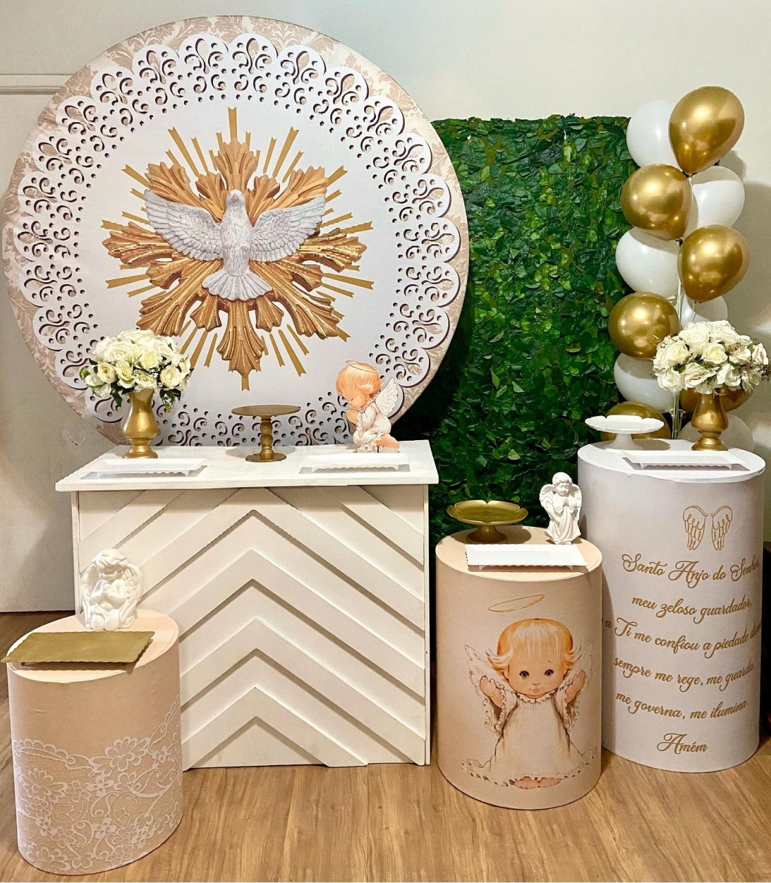 Batizado Dourado E Branco - Afestapegueemonte