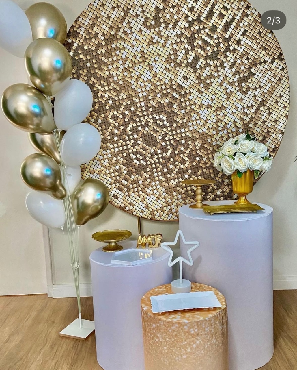 Adulto/Reveillon/Branco E Dourado - Afestapegueemonte