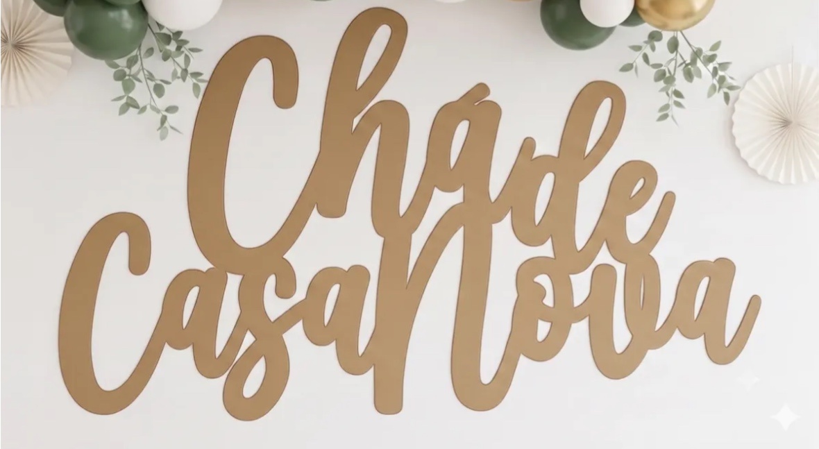 Placa Chá de Casa Nova Em Mdf - Afestapegueemonte