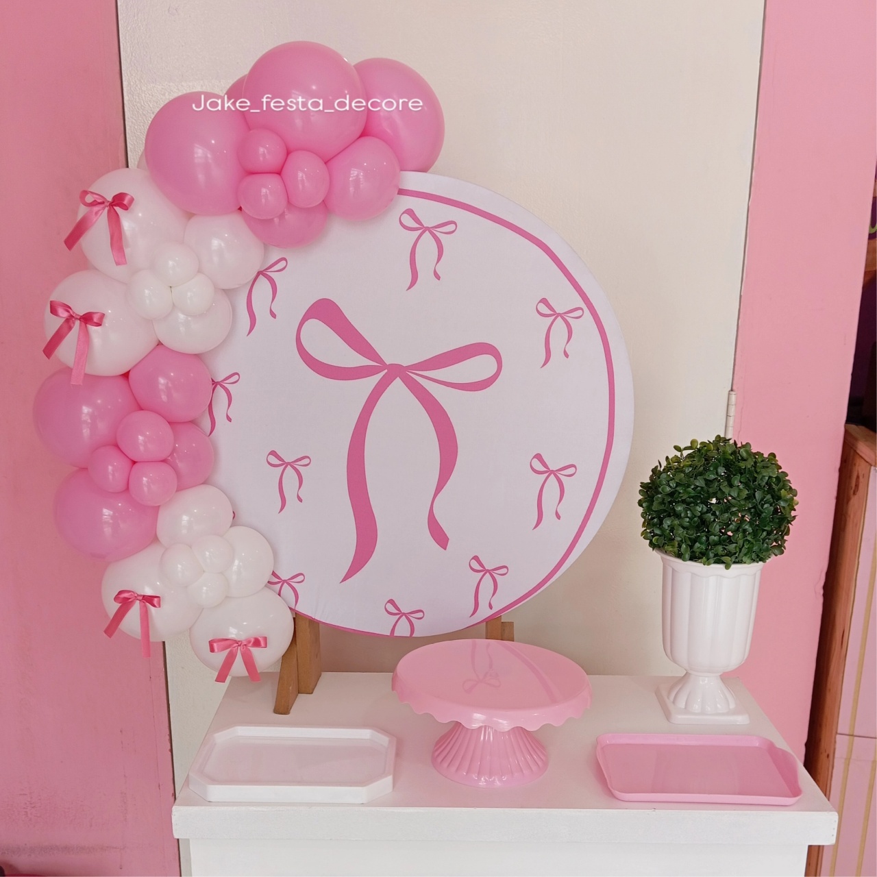 Laço Rosa Mini Festa  - Catálogo Jake festa decore 