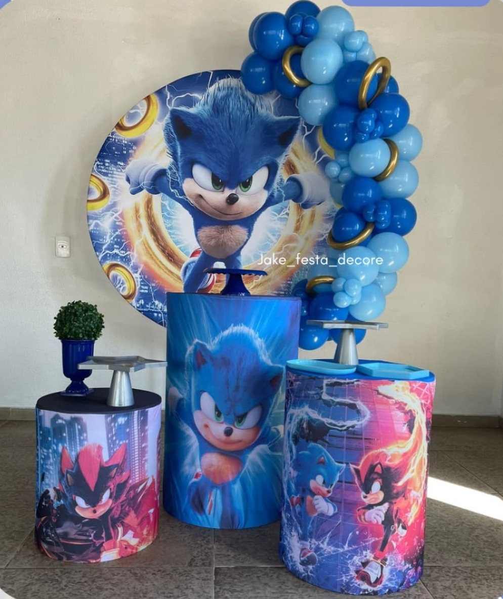 Sonic + 2 Metros de Balão 🎈 - Catálogo Jake festa decore 