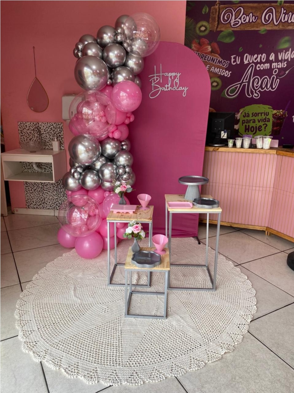 Happy Prata E Rosa - Catálogo Jake festa decore 