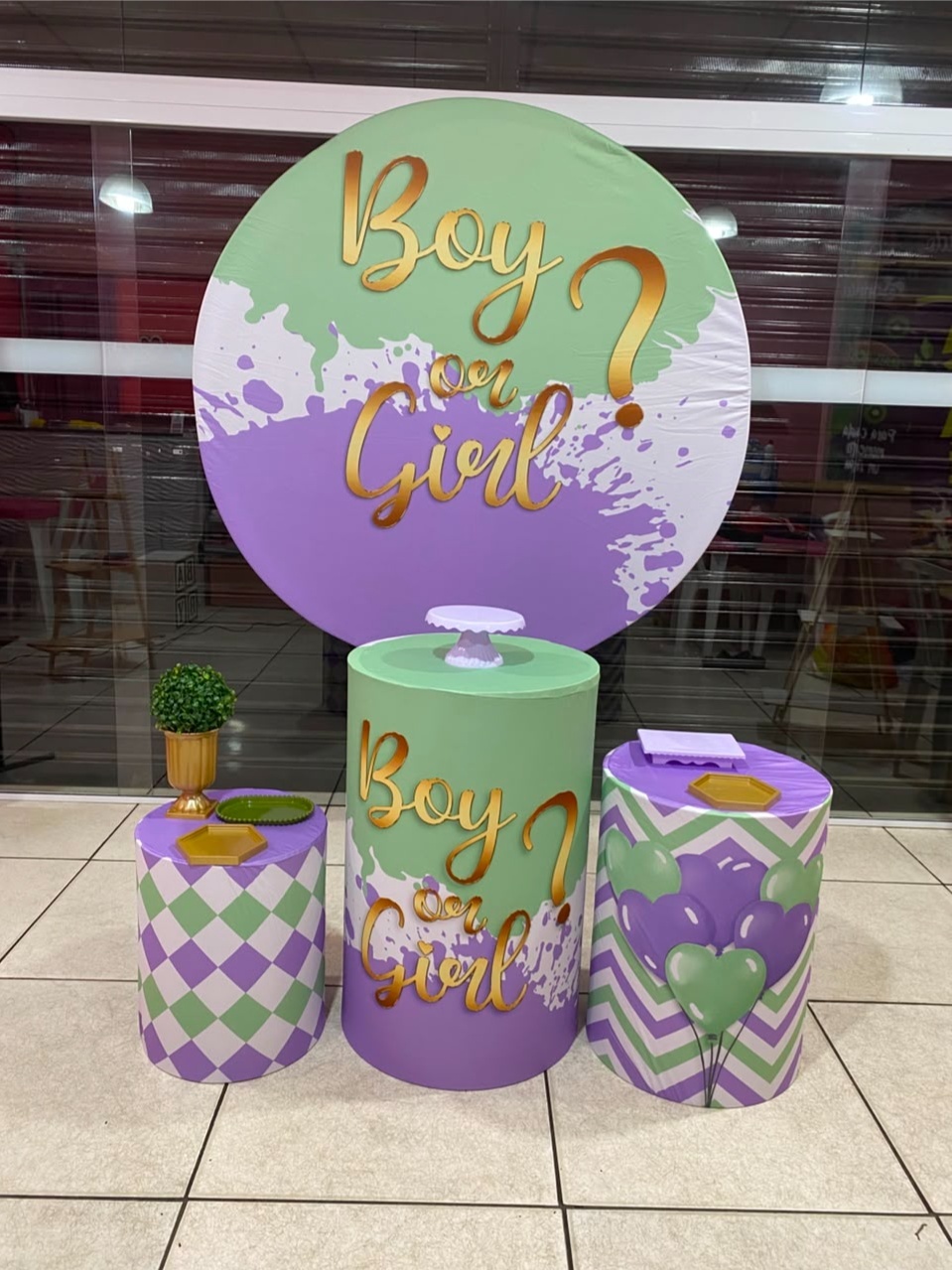 Chá de Bebê - Revelação Roxo E Verde - Catálogo Jake festa decore 