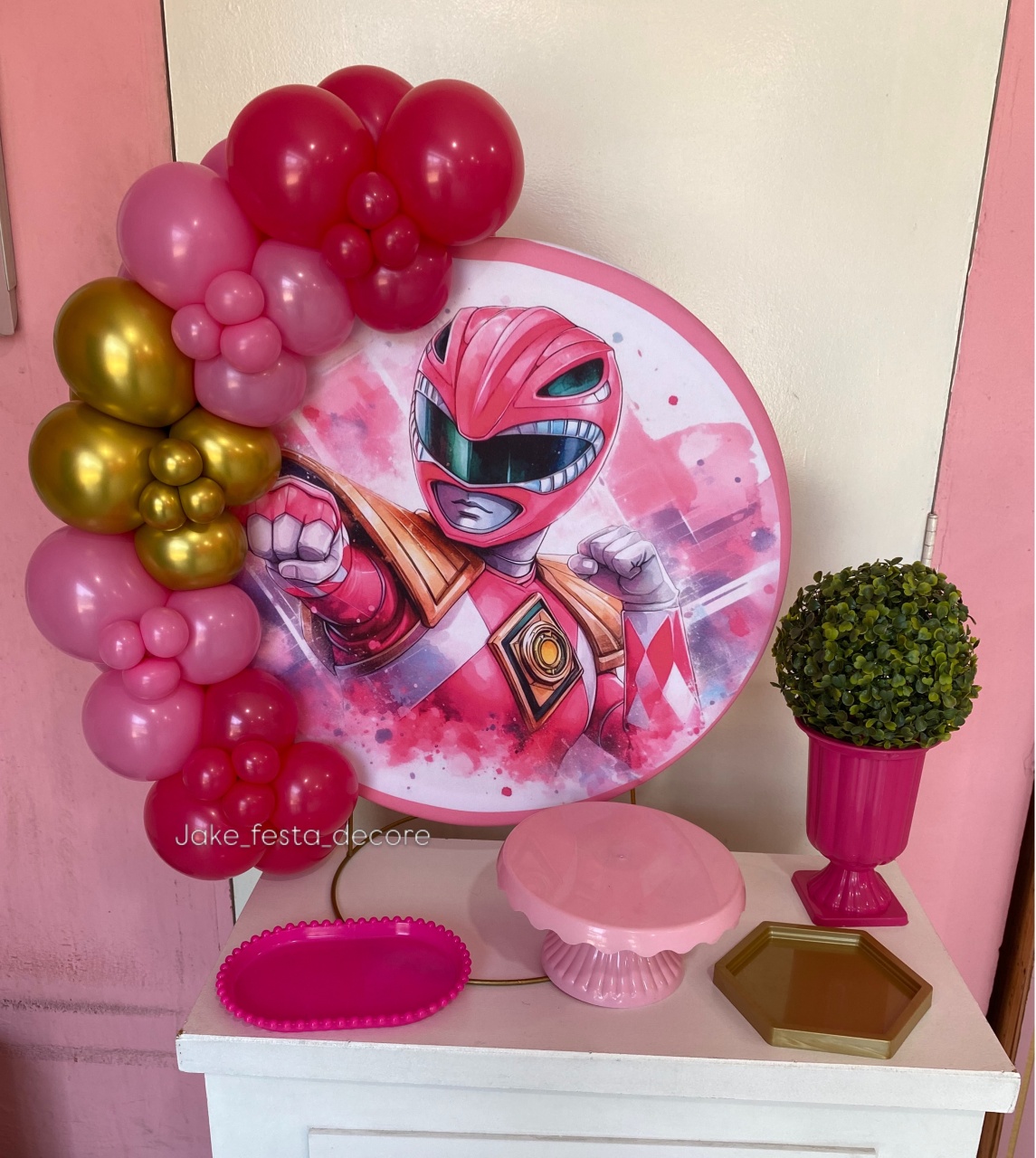 Power Rangers - Rosa - Mini Festa - Catálogo Jake festa decore 