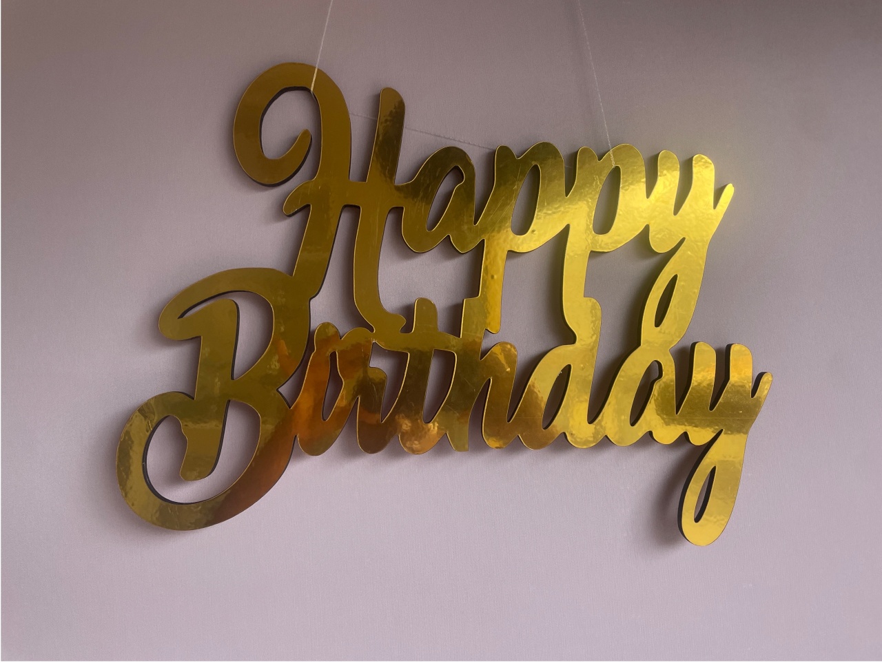Happy Birthday Mdf Laminado Dourado - Rosy val decorações de Festas