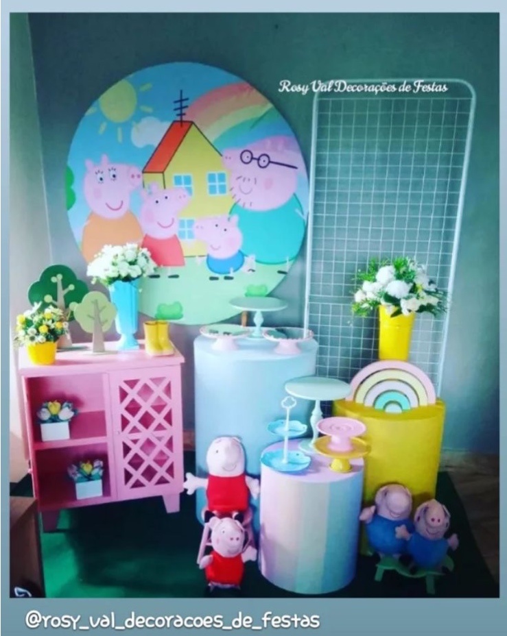 Pepa Pig Kit Ouro/ Pegue E Monte - Rosy val decorações de Festas