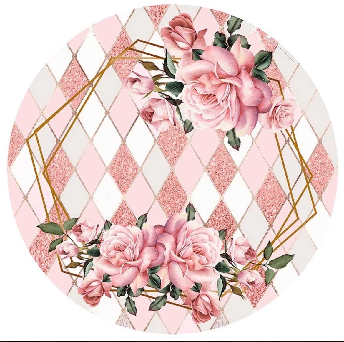 Painel Redondo de Flores - Rosy val decorações de Festas