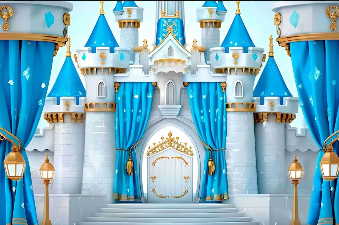 Painel Castelo Azul 3 X 2,50 - Rosy val decorações de Festas