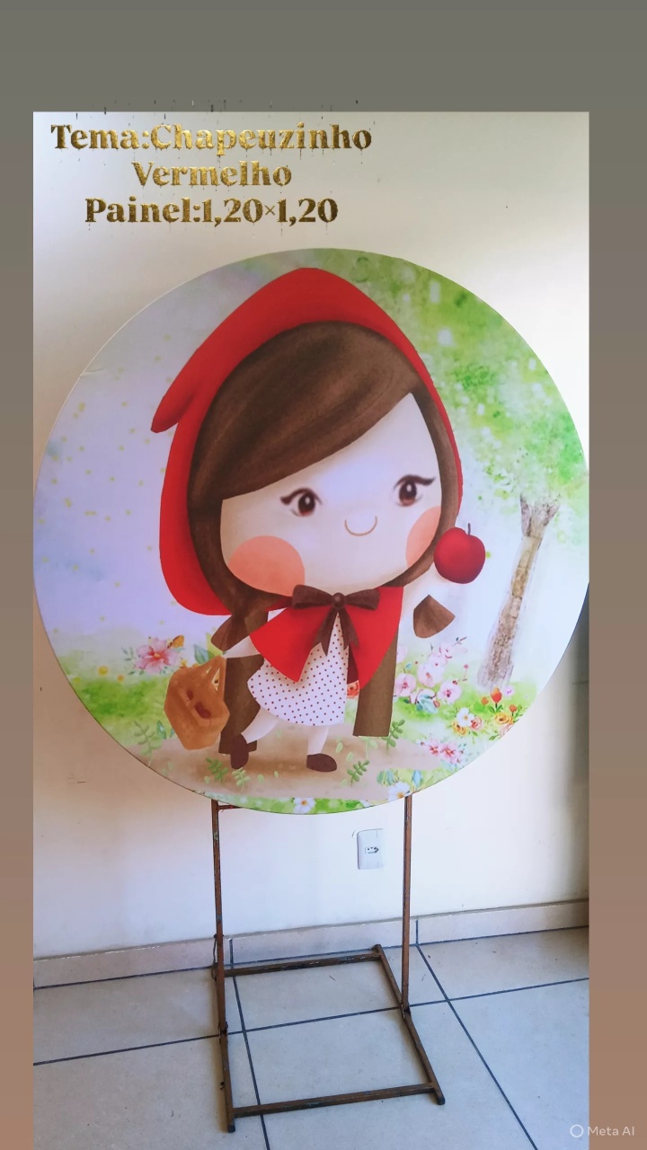Chapeuzinho Vermelho 1,50X1,50 - Rosy val decorações de Festas