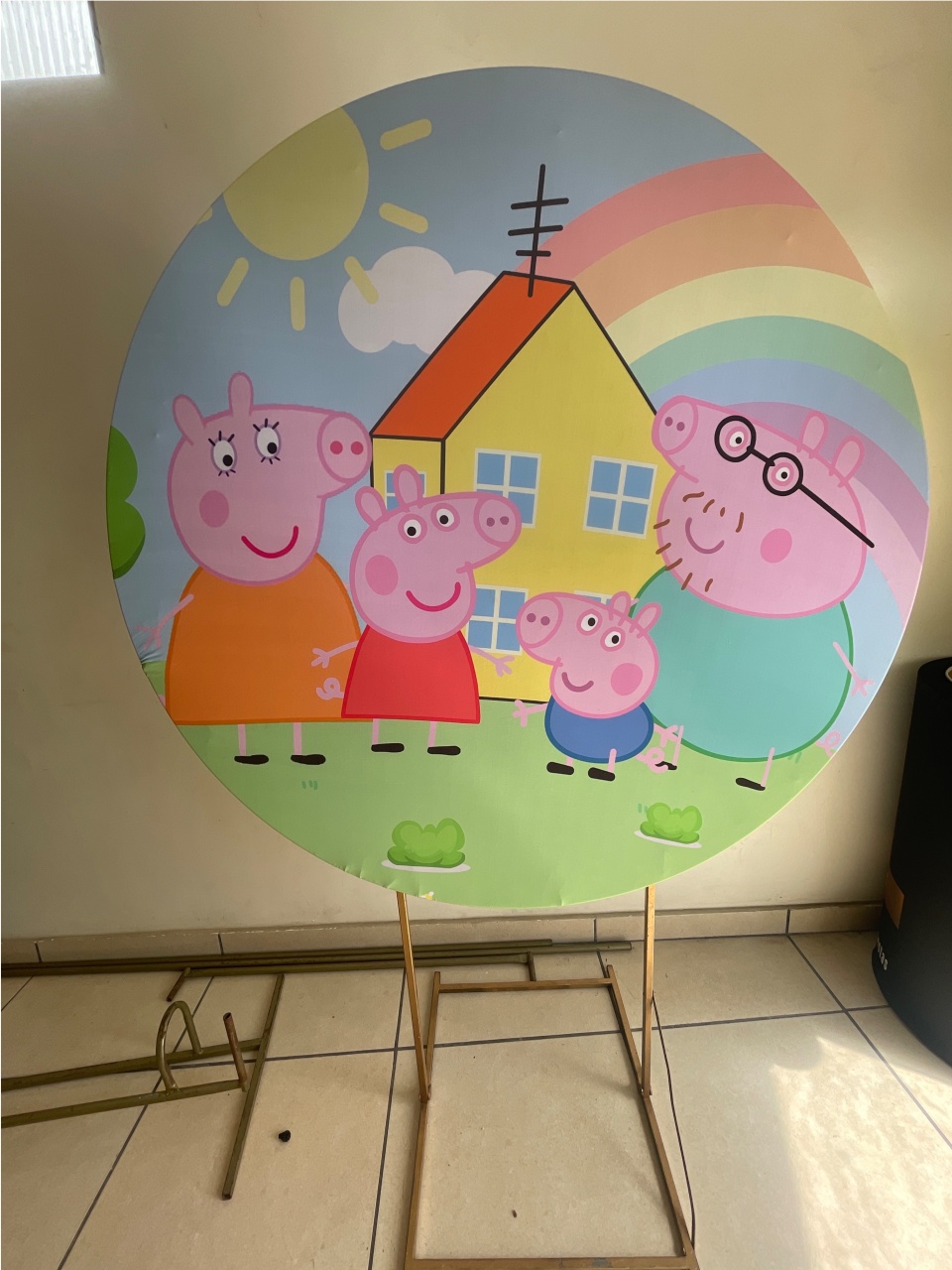 Painel Pepa Pig Redondo 1,20X1,20 - Rosy val decorações de Festas