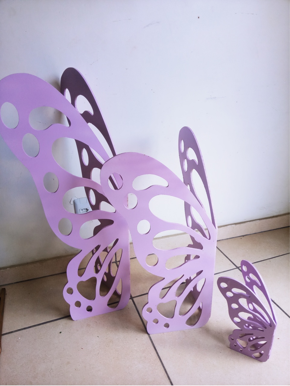 Trio de Borbolrta Lilas de Mdf - Rosy val decorações de Festas