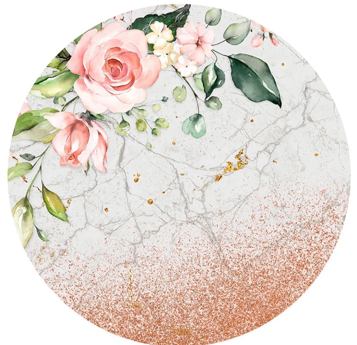 Painel Redondo de Flores Rosê - Rosy val decorações de Festas