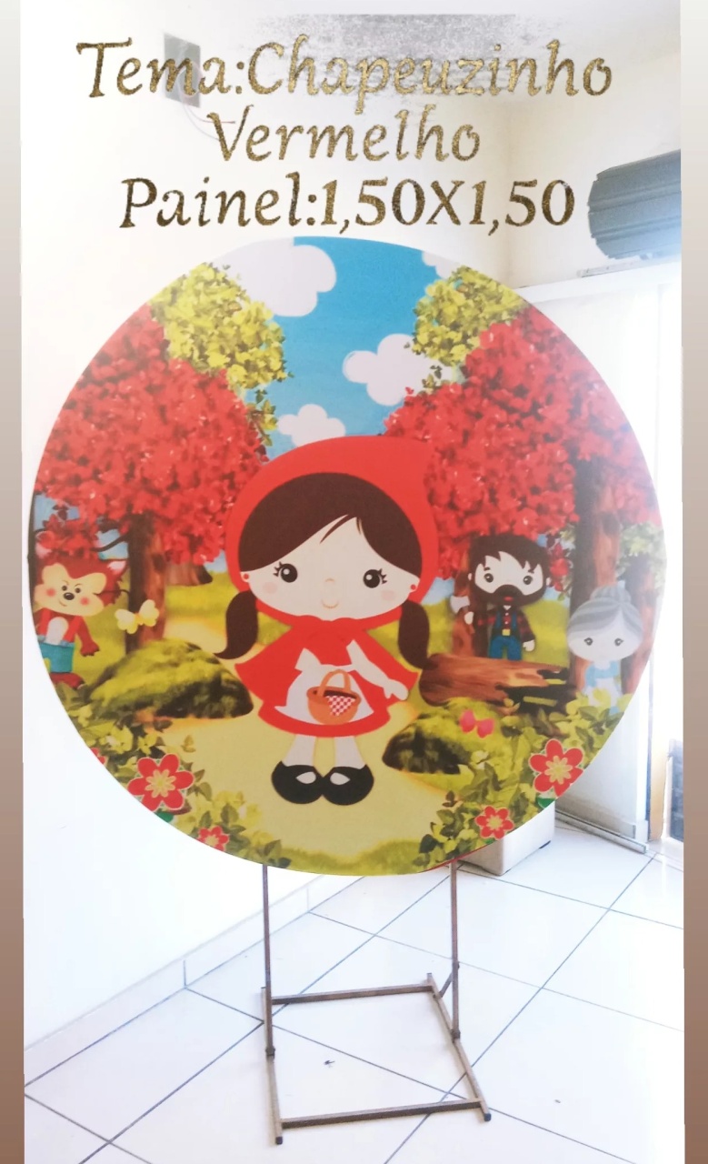 Chapeuzinho Vermelho 1,50×1,50 - Rosy val decorações de Festas