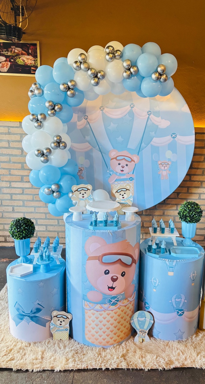 Urso Baloeiro Azul Bronze Locação  - Nessa Lopes Decorações 