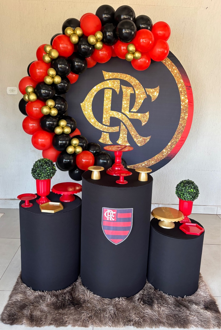Flamengo Kit Ouro Luxo Locação  - Nessa Lopes Decorações 