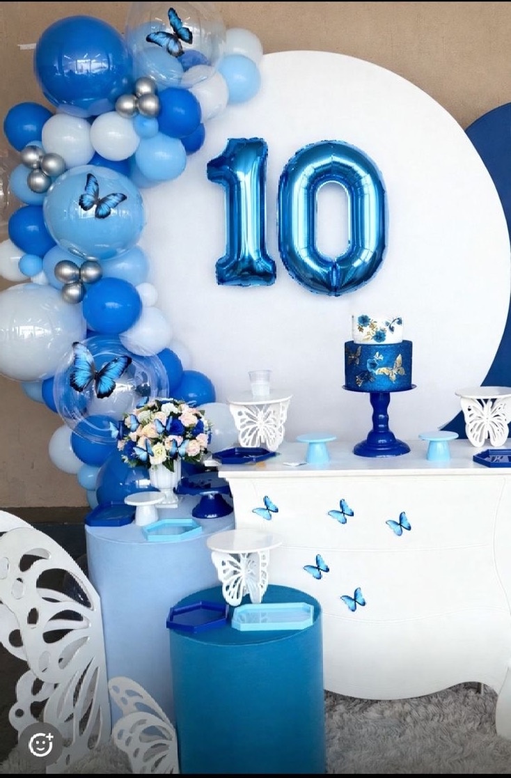 Azul Escuro E Branco  - Nessa Lopes Decorações 