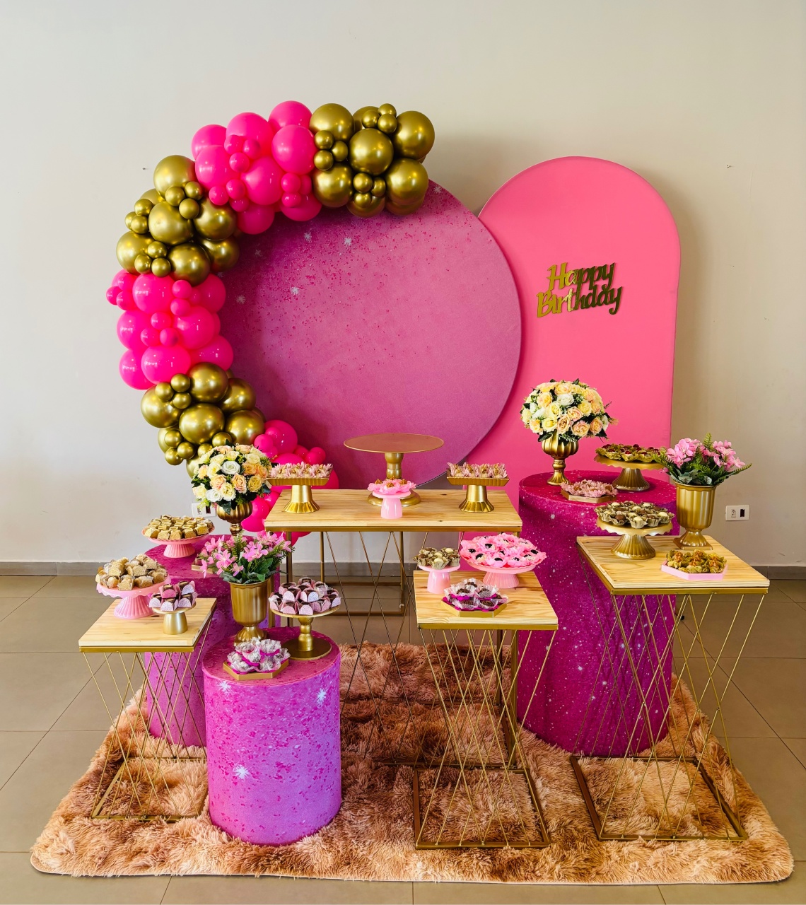 Rosa Luxo Montagem  - Nessa Lopes Decorações 