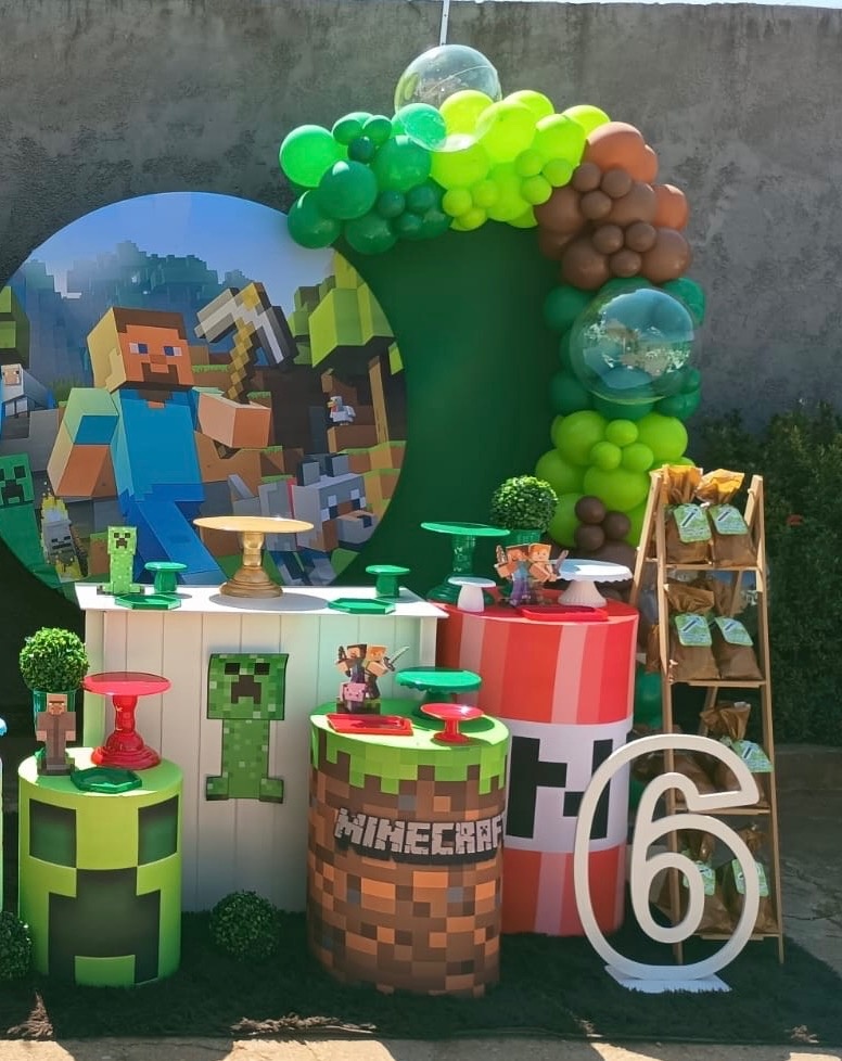 Minecraft Ouro Montagem  - Nessa Lopes Decorações 