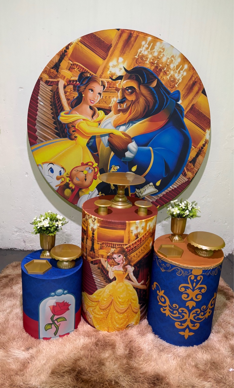 Bela E A Fera Bronze Locação  - Nessa Lopes Decorações 