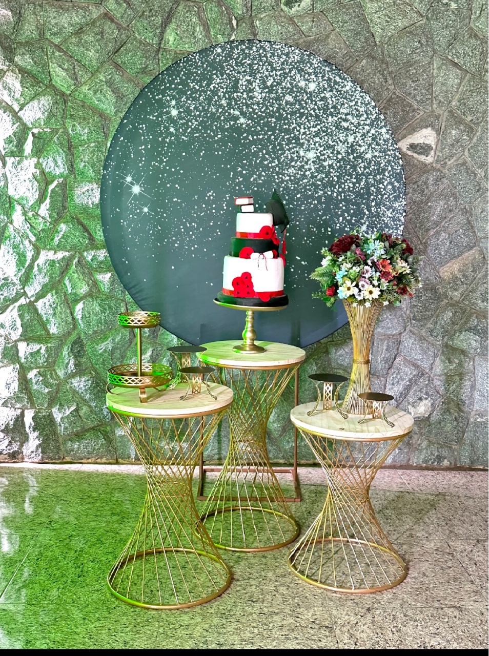 Kit Gliter Prata Com Preto Trio Sofia - Emília Decor Festas 