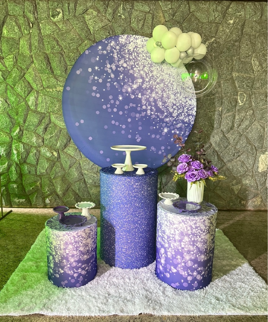 Kit Lilás Com Glitter  - Emília Decor Festas 