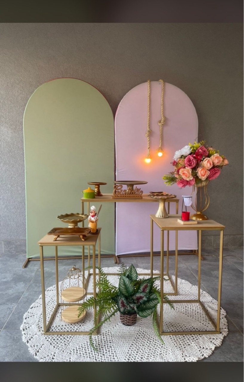Chá de Casa Nova Verde E Rosa - Emília Decor Festas 
