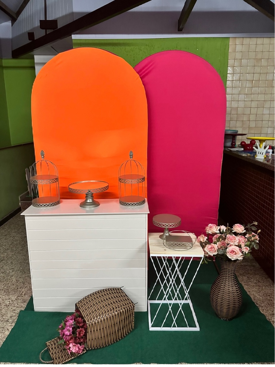 Kit Romano Laranja Com Pink - Emília Decor Festas 