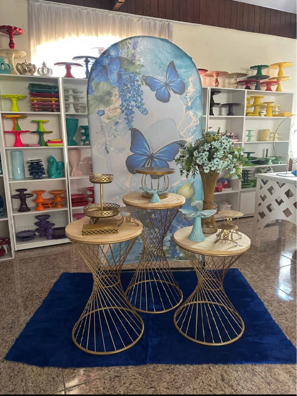 Kit Borboleta Azul Mesas Sofia - Emília Decor Festas 