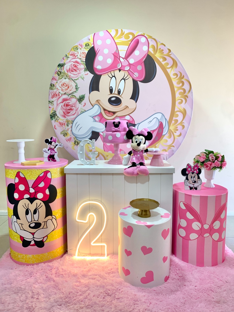 Minnie Rosa Kit Ouro  - my decoracoes de festa