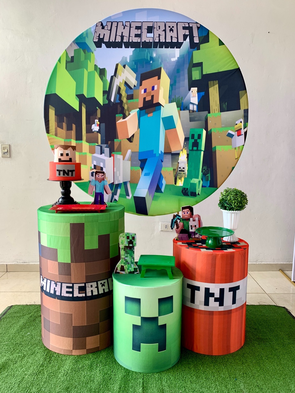 Minecraft Kit Prata  - my decoracoes de festa