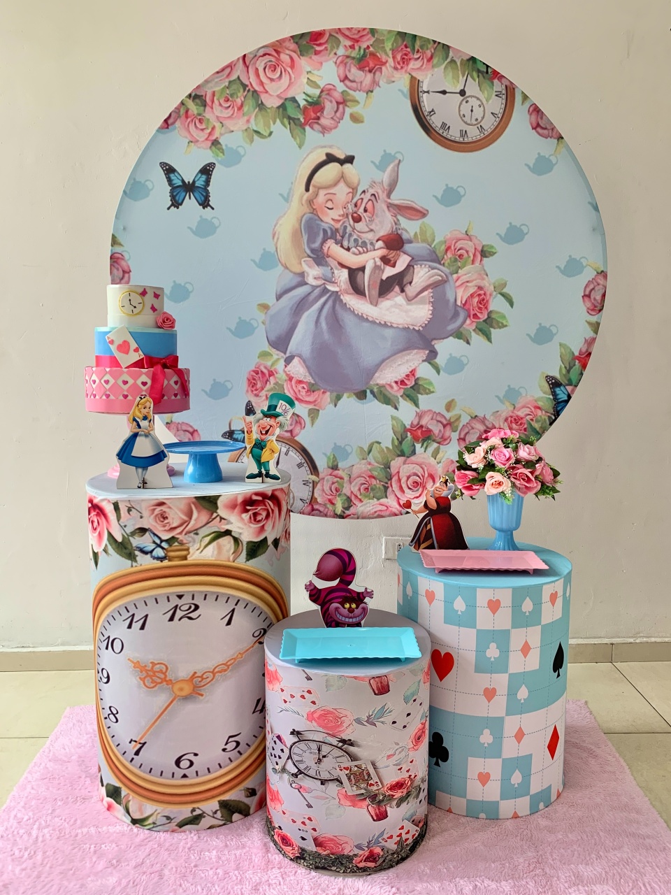 Alice No Pais das Maravilhas Kit Prata  - my decoracoes de festa