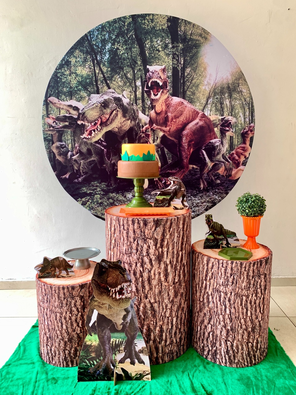 Dinossauro Kit Prata  - my decoracoes de festa