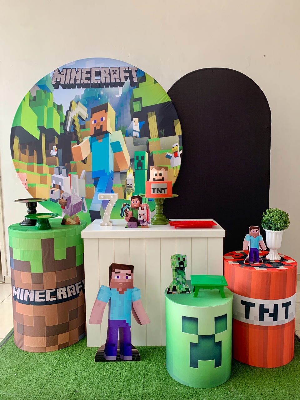 Minecraft  Kit Diamante  - my decoracoes de festa