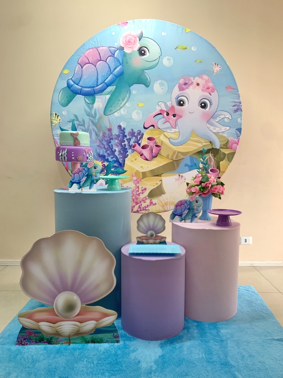 Fundo Do Mar Menina Kit Prata  - my decoracoes de festa