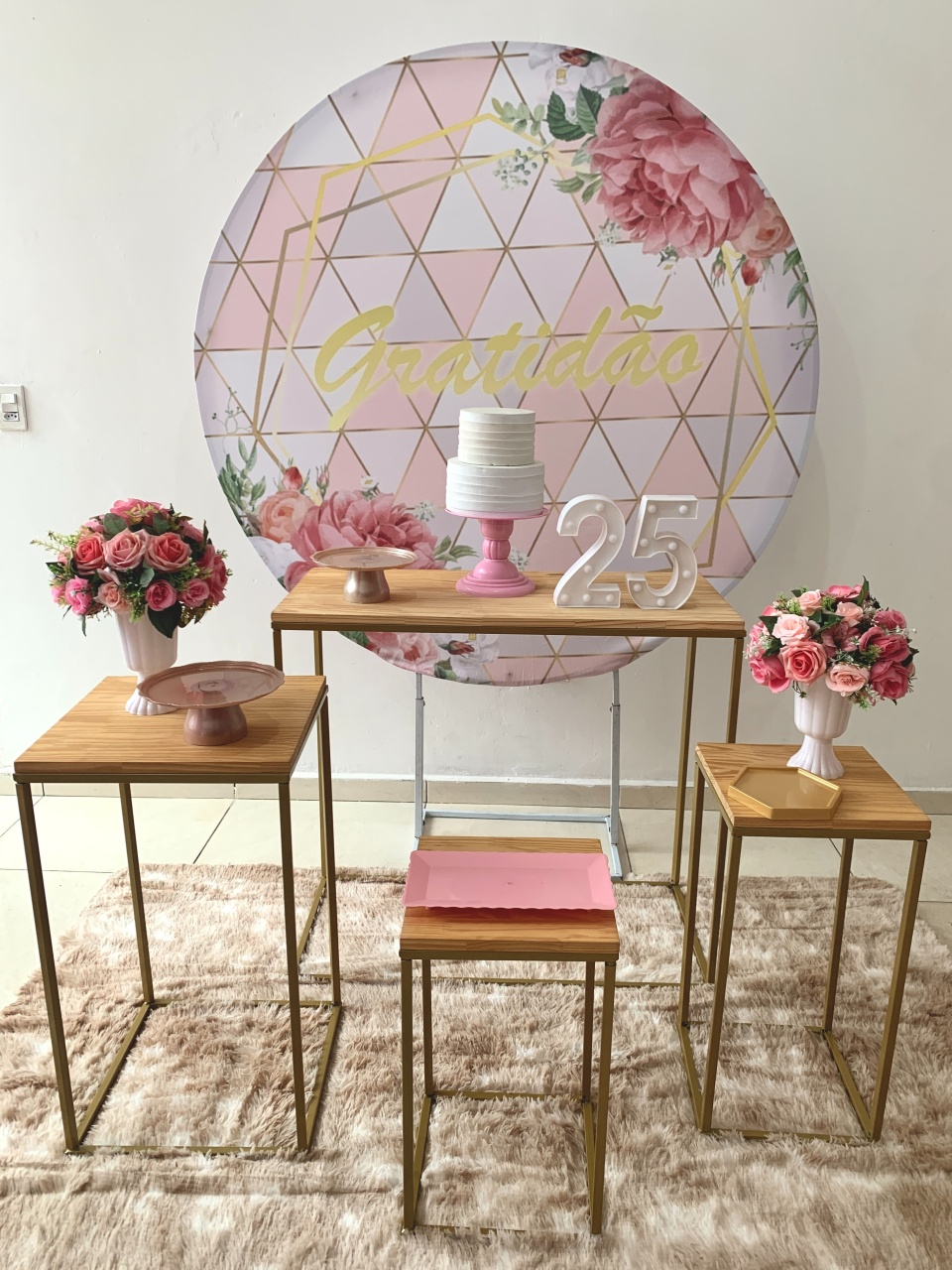 Gratidão Rosa - my decoracoes de festa