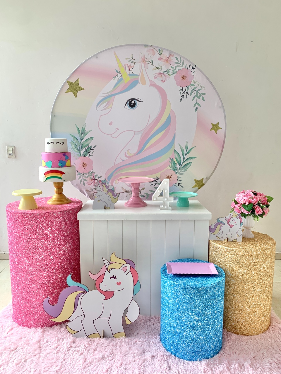 Unicornio Kit Ouro  - my decoracoes de festa