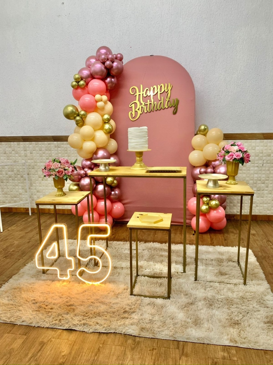 Happy Birthday Rose E Dourado  - my decoracoes de festa