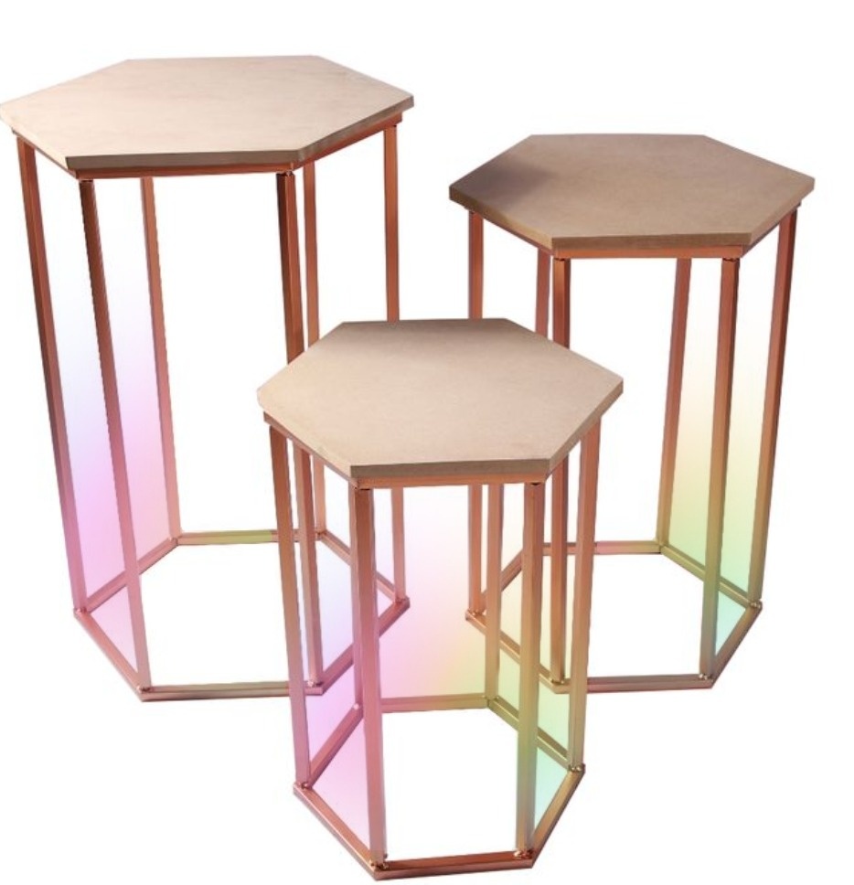 Trio de Mesa Sextavado  - SekineDecore
