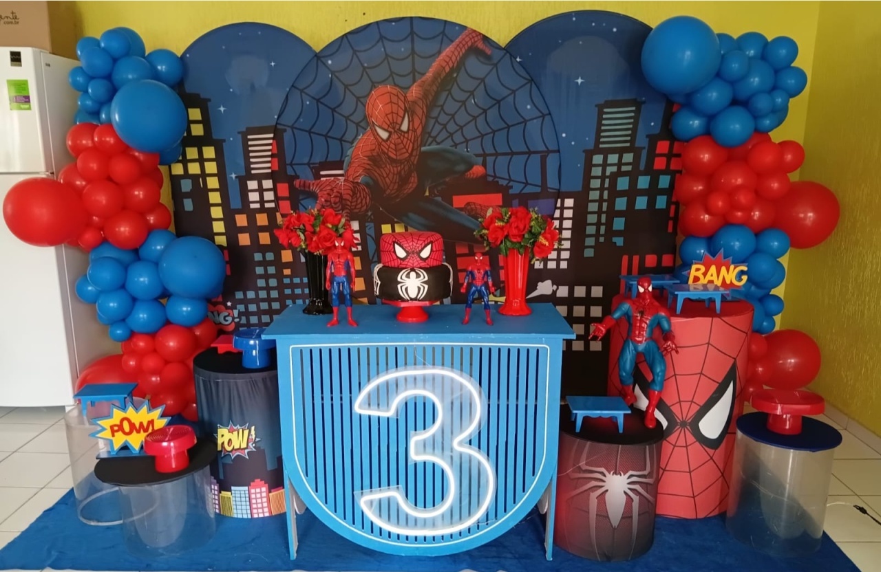 Decoração Personalizada Homem Aranha - UPFestas e Decorações