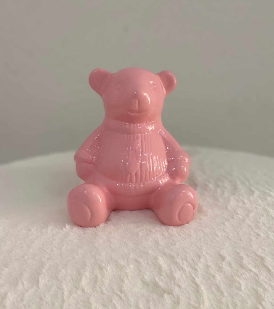 Urso Rosa Cerâmica   - UPFestas e Decorações
