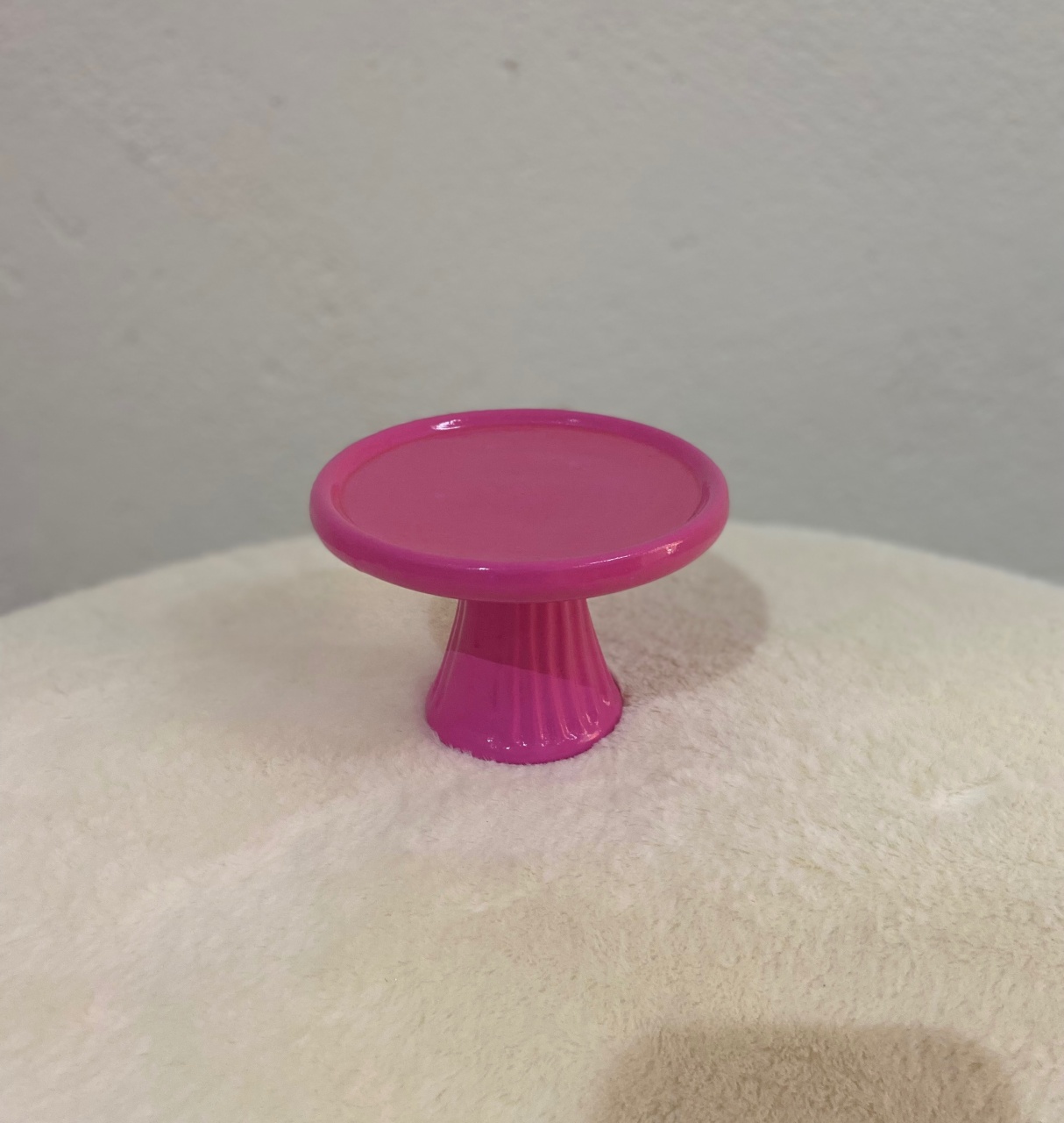 Boleira Cerâmica Pequena Rosa  - UPFestas e Decorações