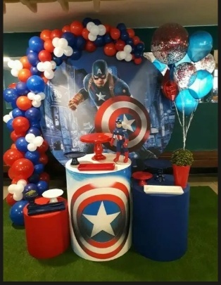 Decoração Personalizada Capitão América - UPFestas e Decorações