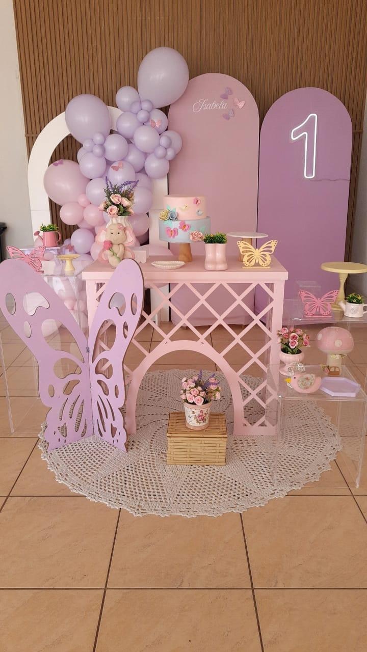 Borboletas Rosa E Lilas Montagem - Encanto Festivo 
