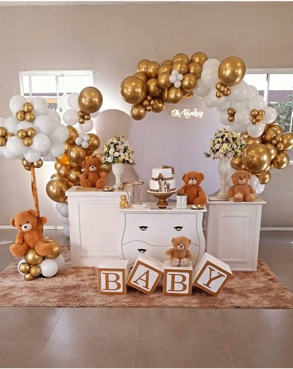 Ursos Branco E Dourado Completo Montagem - Encanto Festivo 
