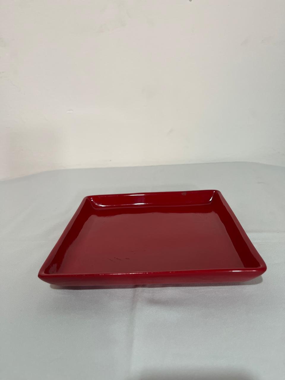Bandeja Baixa Vermelha Ceramica - The Magic Froes