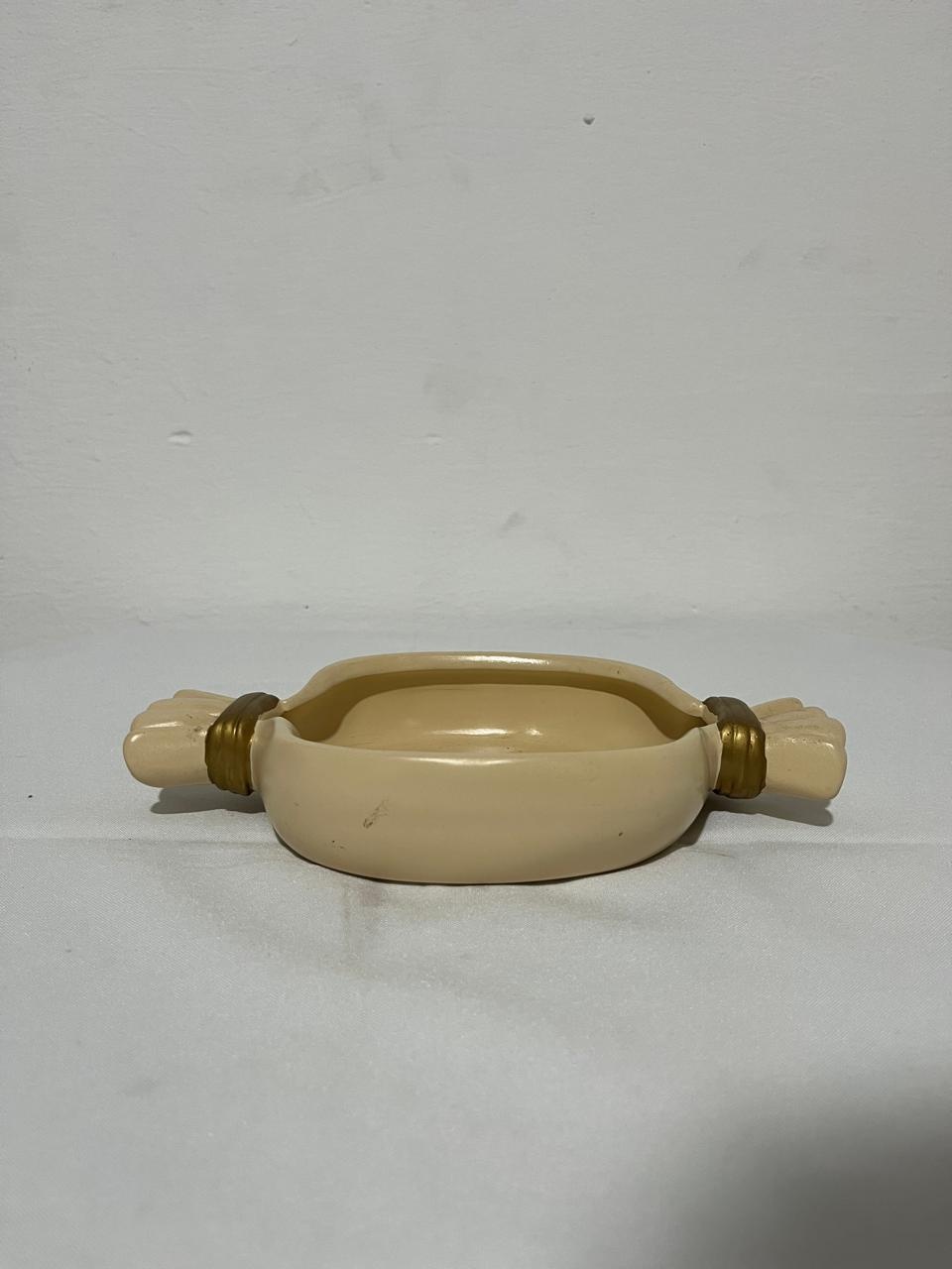 Bandeja Baixa Beje Ceramica - The Magic Froes