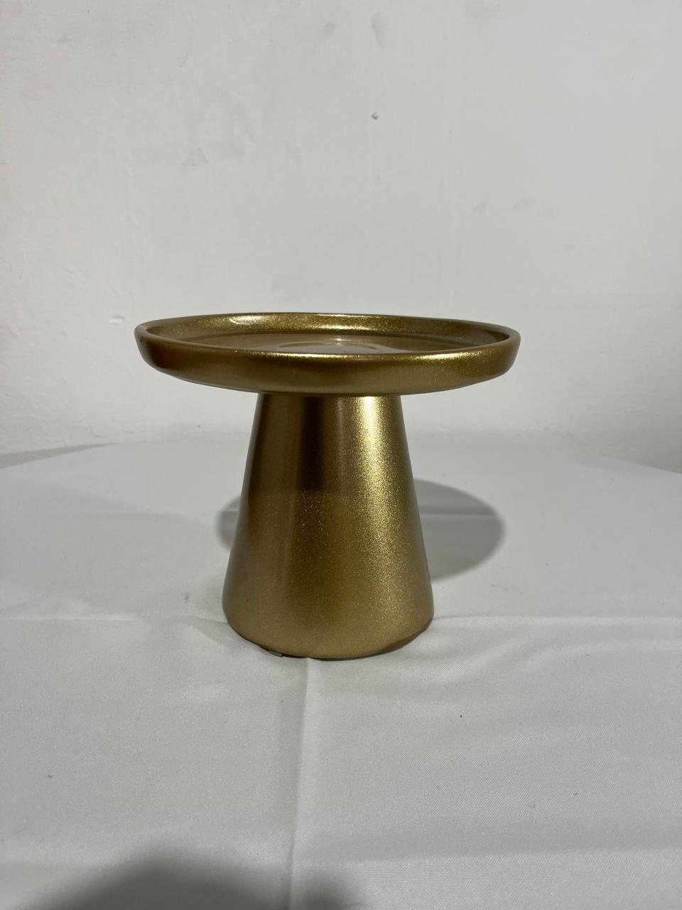 Bandeja Alta Dourada Ceramica - The Magic Froes