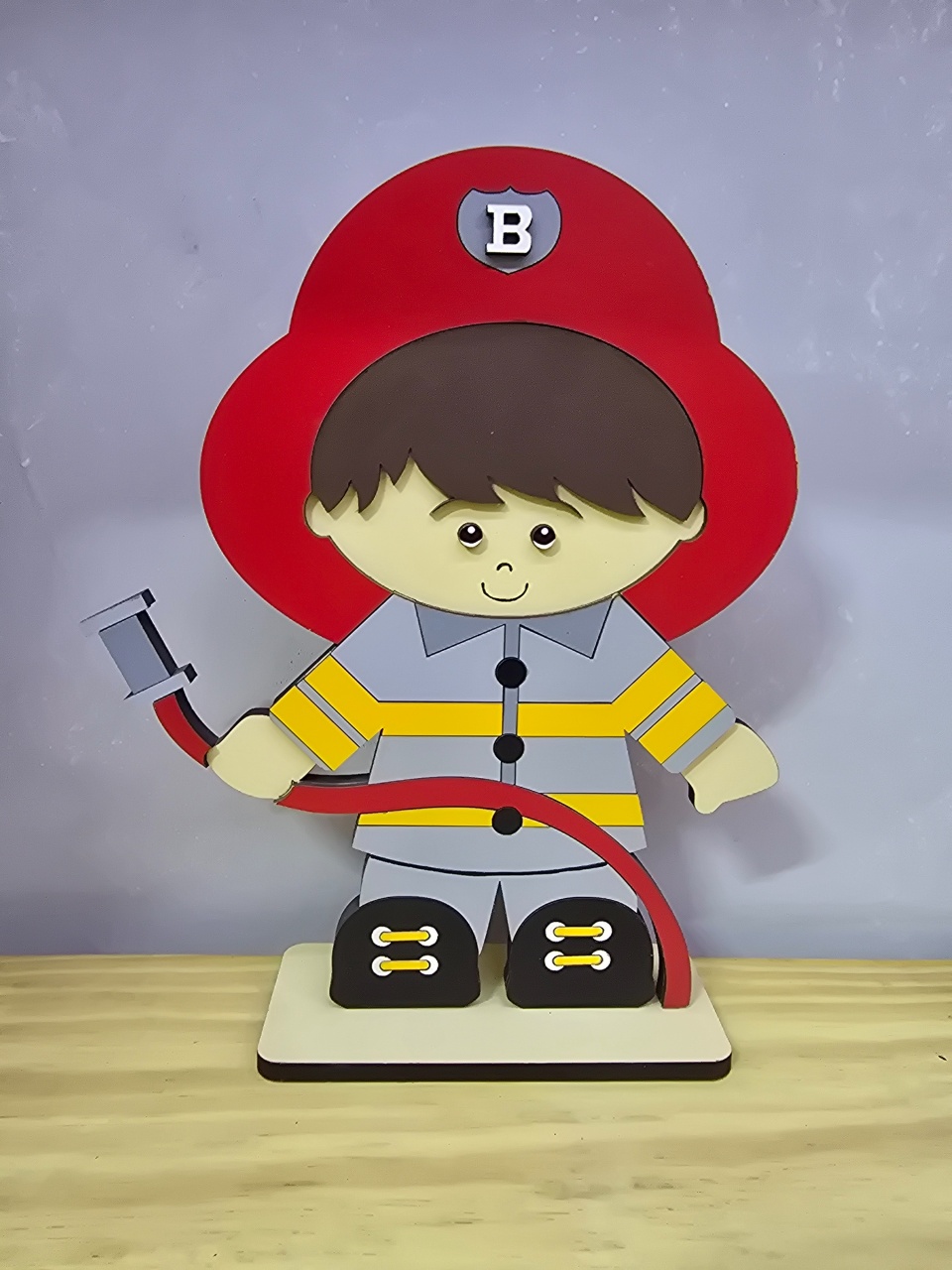 Display 3D Bombeiro Menino - Pegue e Dekore