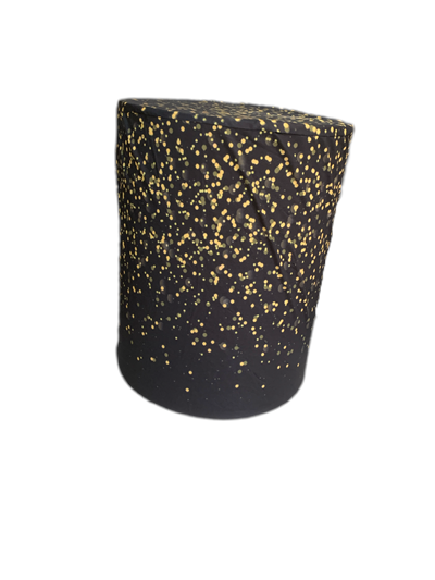 Capa de Cilindro Sublimada Preto Com Glitter Dourado G - Pegue e Dekore